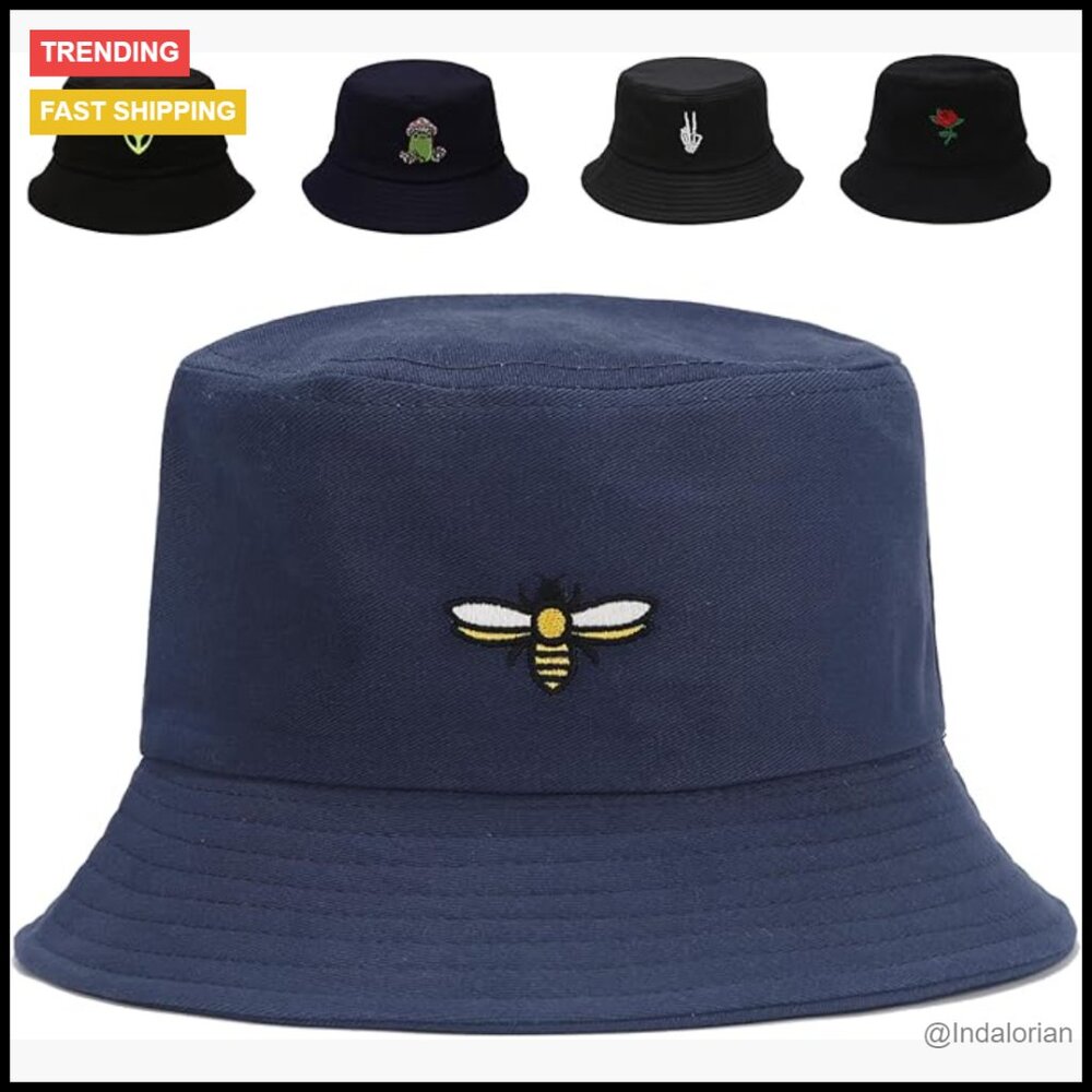 Cotton Bucket Hat Unisex Summer Travel Sun Beach Fisherman Cap Lightweight
